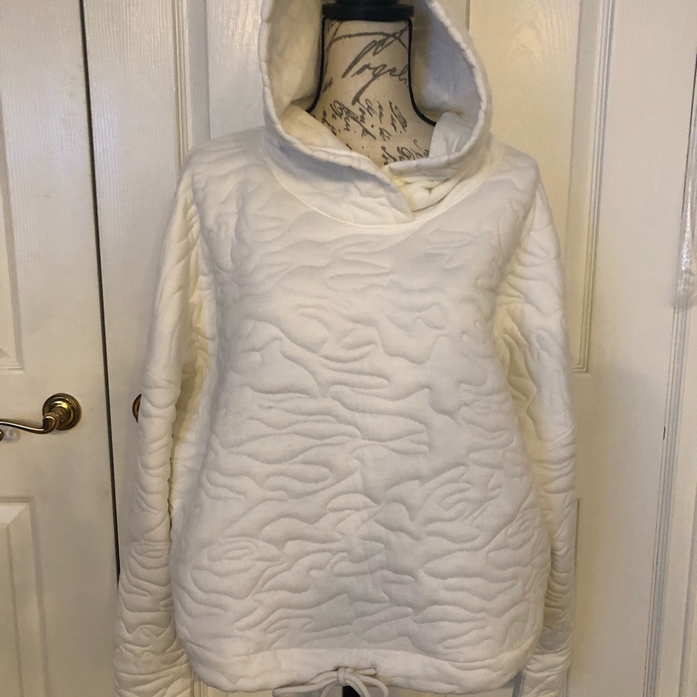 GAP FIT OFF WHITE QUILTED HOODIE - Picture 2 of 10
